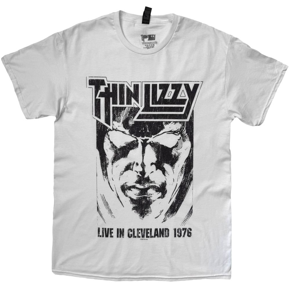 Thin Lizzy - Jailbreak Live In Cleveland '76 Mens Tshirt - White
